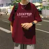 Camiseta de Manga Corta Estilo Americano High Street Araña Rojo Vino para Hombre Verano 2025 Nueva Moda Marca Diseño para Parejas
