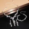 Suministro Transfronterizo Joyería Juego de Tres Piezas Suministros para Cena Boda Collar de Hoja Aretes Pulsera Juego de Tres Piezas