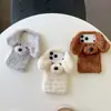 Capa de Pelúcia Cachorro Urso para iPhone 18 Pro Max Apple 17 Pro Fofa 16 Divertida 15P Quente