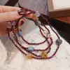Pulsera de Cristal Multi-Precioso con Granate Natural para Mujer, Moda Versátil con Cristal Rosa y Cianita, Joyería al por Mayor