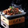 Plancha de Hierro Rayada Placa para Asar Horno Placa para Barbacoa Placa de Aluminio para Barbacoa Horno de Alcohol Restaurante Temático Té Verde Pollo Asado Belle Ye Barbacoa