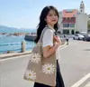 Bolsa de Palha Trançada à Mão Vazada para Mulheres, Estilo Casual Preguiçoso de Verão, Bolsa de Palha de Grande Capacidade, Bolsa de Ombro para Férias na Praia