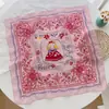 Novo Lenço de Seda Pequeno Decorativo Artístico Macio Feminino Fresco e Respirável Japonês Retrô Versátil Estampa Paisley Quadrado Pequeno de Algodão e Linho