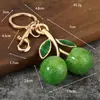 Llavero de Cereza con Purpurina, Colgante de Aleación de Fruta Simulada, Linda Decoración de Bolso para Niñas, Pequeño Regalo Creativo en Stock