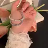 Pulseira Elástica de Zircônia Pérola Shijia para Mulheres, Pulseira Simples de Cubo de Açúcar de Alta Qualidade, Joias Elegantes de Luxo Leve, Atacado