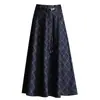 Falda de Cuadros Retro Línea A para Mujer Otoño/Invierno 2026 Nueva Falda Larga de Cintura Alta Adelgazante Elegante Versátil Falda de Dobladillo Ancho