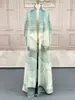 Cárdigan Abrigo Plisado Estilo Miyake con Estampado, Ropa Étnica para Mujer Tallas Grandes, Moda Transfronteriza Europea y Americana, Capa Abrigo Plisado