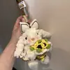 Chaveiro Boneca Princesa Rosa Sal Marinho Azul Coelho de Orelhas Caídas Desenho Animado Fofo Pingente de Bolsa Etiqueta de Chaveiro de Pelúcia