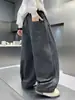 Pantalones para niño 2026 nuevo estilo de otoño, pantalones largos grises casuales de pierna ancha, pantalones rectos de algodón para niños medianos y grandes