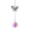 Artesanías de patio carillón de viento decorativo colgante de cristal color AB 40 mm bola de iluminación corazón nueva mariposa suministro transfronterizo