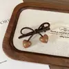 Clip de Pinza para Flequillo de Borde con Lazo de Corazón Colorido Pinza para el Cabello para Mujer Pinza Lateral Marrón para la Frente Accesorios para el Cabello de Alta Gama Tocado