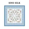 Personalização de lenço de seda estilo pastoral romântico transfronteiriço, personalização de lenço quadrado de cetim com borda enrolada francesa, personalização de lenço de cabeça de seda de amoreira