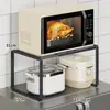 Prateleira Superior para Geladeira Porta Dupla Topo Bancada de Cozinha Multicamadas Retrátil Armazenamento de Temperos Forno de Micro-ondas