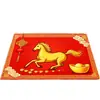2026 Año del Caballo Alfombra de Piso de Terciopelo con Cristal Rojo Alfombra de Piso para Entrada de Año Nuevo Alfombrilla Antideslizante para Pies Alfombrilla Resistente a la Suciedad para Pies