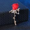 Broche de flor de seda para roupa Broche de pérola para roupa Grampo de cabelo Corsage Strass Personalidade Pinos para lenço de seda Estilo antigo Noiva