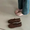 Sandalias Cerradas de Tejido Hueco para Mujer, Zapatos Planos Mary Jane Verano 2026, Sandalias Transpirables Slip-On para Verano