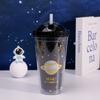 Taza de Viaje de Dibujos Animados Anime de Gran Capacidad Alto Valor de Color Niño Astronauta Spaceman Plástico Tapa Deslizante Taza de Agua