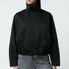 Gabardina de Cuello Alto Estilo Europeo y Americano para Mujer, Chaqueta Deportiva Exterior Delgada de Primavera y Otoño, Chaqueta de Manga Larga, Ropa para Mujer de Comercio Exterior Transfronterizo