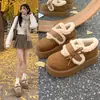 Suela gruesa Velcro Piel Algodón Zapatos Lazo Invierno Cómodos 2026 Felpa Zapatos Birken Mujer Engrosados Estilo nuevo Aumenta la altura
