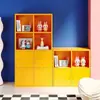 Estante de Ferro Forjado para Uso Doméstico, Estante Modular Colorida Estilo Kallax de Chão com Armazenamento em Gaveta, Novo Estilo Chinês