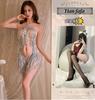 Lingerie Sexy com Lantejoulas, Roupa Sexy Latina para Boate, Conjunto Uniforme Saia Curta com Franjas, Lingerie Provocante e Sedutora para Mulheres, Brilhante