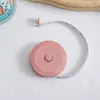 Cinta Métrica de Botón Color Macarrón, Redonda, 1.5m Tipo Retráctil Automático, Cinta Métrica Suave para el Hogar para Medir Cintura y Busto