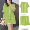 Pijama feminino verão novo estilo coreano doce manga curta curto falso cardigã casual pulôver roupa de casa