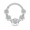 Anillo nasal cerrado sin costuras de aleación de titanio G23 con incrustaciones de circonita Zhenping, aro para tabique nasal y hueso de la oreja, joyería nasal finamente tallada F136