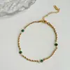 Dazan Moda Transfronteiriça Europeia e Americana Estilo Retro Simples Torcido Corrente com Pérola Malachite Céu Estrelado Torcido Tornozeleira