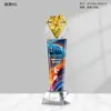 Trofeo de Metal Personalizado con Cristales para Competiciones Escolares Infantiles, Danza Latina, Ballet, Yoga, Souvenir de Competición de Danza Cuadrada