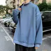 Sencillo y cálido, versátil, estilo nuevo, popular, cuello redondo, color liso, para hombre, juvenil, estilo Hong Kong, jersey, sudadera de moda