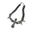 Colar com Pingente de Borboleta Cravejado com Diamantes Estilo Dark de Luxo Leve para Mulheres, Corrente para Clavícula com Design Personalizado Estilo Hip-Hop Europeu e Americano