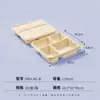 Caixa de Almoço Descartável Biodegradável com Vários Compartimentos, Caixa de Embalagem para Viagem Feita de Amido de Milho Espessado para Refeições Bento