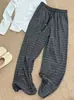 Calça feminina de cinco cores, macia e elástica, com listras horizontais, modelagem que afina a silhueta, fluida, estilo preguiçoso, 26 novo estilo outono, calça reta casual versátil