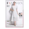 Vestido de Verano Transfronterizo, Estilo Retro Francés, Bordado Hueco de Alta Calidad, Cuello Redondo, Ceñido a la Cintura, Vestido de Manga Corta, Vestido Largo Adelgazante para Mujer
