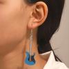 Aretes de guitarra de aleación con diamantes de gota de aceite, estilo punk lindo de nicho de moda europea y americana, temperamento combinable, aretes clásicos