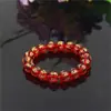 Pulsera de Pulsera de Círculo Único con Sello Dorado del Mantra de Seis Palabras del Año Zodiacal 2026 para Hombres y Mujeres en Rojo, Amarillo, Blanco, Verde, Negro Pulsera de Vidrio de los Cinco Elementos