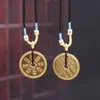 Colgante de moneda Shangui hecho de plata tibetana, colgante de moneda de cinabrio estilo chino vintage, accesorio de collar de hebilla de paz retro