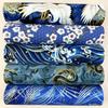 E vento flor pano feito à mão algodão japonês impresso grupo de pano DIY patchwork artesanal pequeno floral pano cabeça 5 peças