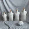 Adereços de Modelo Infantil, Manequim de Meio Corpo Coberto com Tecido, Alfinetável, para Exibição em Loja de Roupas Infantis, Manequim de Corte de Vestuário, Espuma