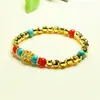 Pulsera de Perlas Láser Doradas Ai Yu Pulsera de Ágata Roja Joyería Estilo Étnico Fuente Mayorista para Transmisiones en Vivo S6032909