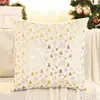 Funda de almohada navideña transfronteriza de comercio exterior con cabeza de ciervo estampada en oro y copos de nieve, Fiesta navideña europea y americana, Envío directo de fábrica