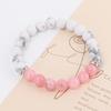 Nova listagem de produto pulseira infantil de contas de pedra pinho branco importado cristal rosa joia de mão feminina presente pulseira de contas feita à mão atacado