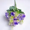 Ramo de Flores Artificiales, Ramo de Rosas de Flores Falsas Personalizado, Flores de Seda para Arreglo de Escena, Sensación de Alta Gama