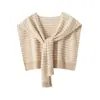Xale Redutor de Idade da Moda Consinee 100% Caxemira Pura Xale de Tricô Estilo Coreano Roupa Exterior Xale Listrado Decorativo