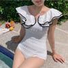 Moda 2024 Simple Nuevo Traje de Baño para Mujer Espalda Descubierta con Volantes Muestra Traje de Baño Sexy Bikini