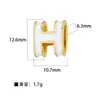 Accesorios para joyería diy directos de fábrica colgante H chapado en cobre colgante simple de piedra ojo de gato colgante de cisne microincrustado sin cadena