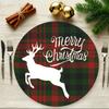 Amazon Navidad Redondo Imitación Lino Mantel de Mesa Ambiente Festivo Mesa de Comedor Mesa de Café Suministros de Decoración Posavasos Personalizados con Fotos