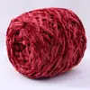 Bola de lana de terciopelo dorado, chenilla, hecha a mano, bufanda tejida, hilo grueso, material de oso violento, bolsa, zapatillas de ganchillo