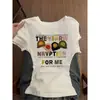 Camiseta Blanca de Manga Corta con Cuello Redondo de Diseño de Nicho para Mujer Moda de Verano Estilo Chica Picante Corte Ajustado Top Versátil con Personalidad ins